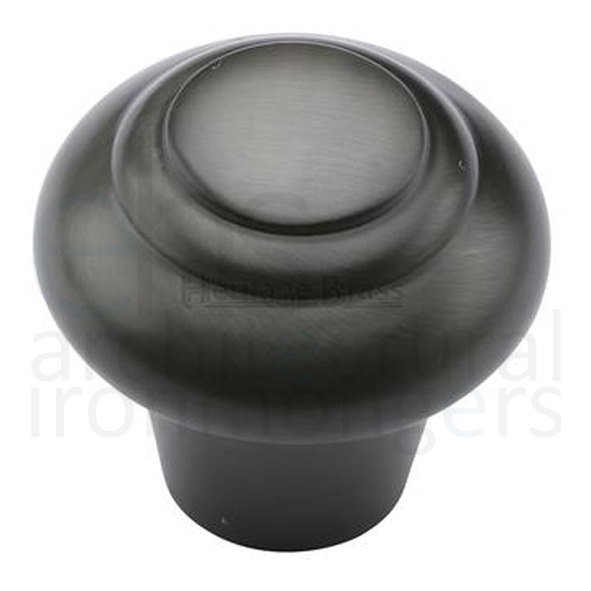 C3985 38-MB • 38 x 16 x 32mm • Matt Bronze • Heritage Brass Ringed Bun Cabinet Knob